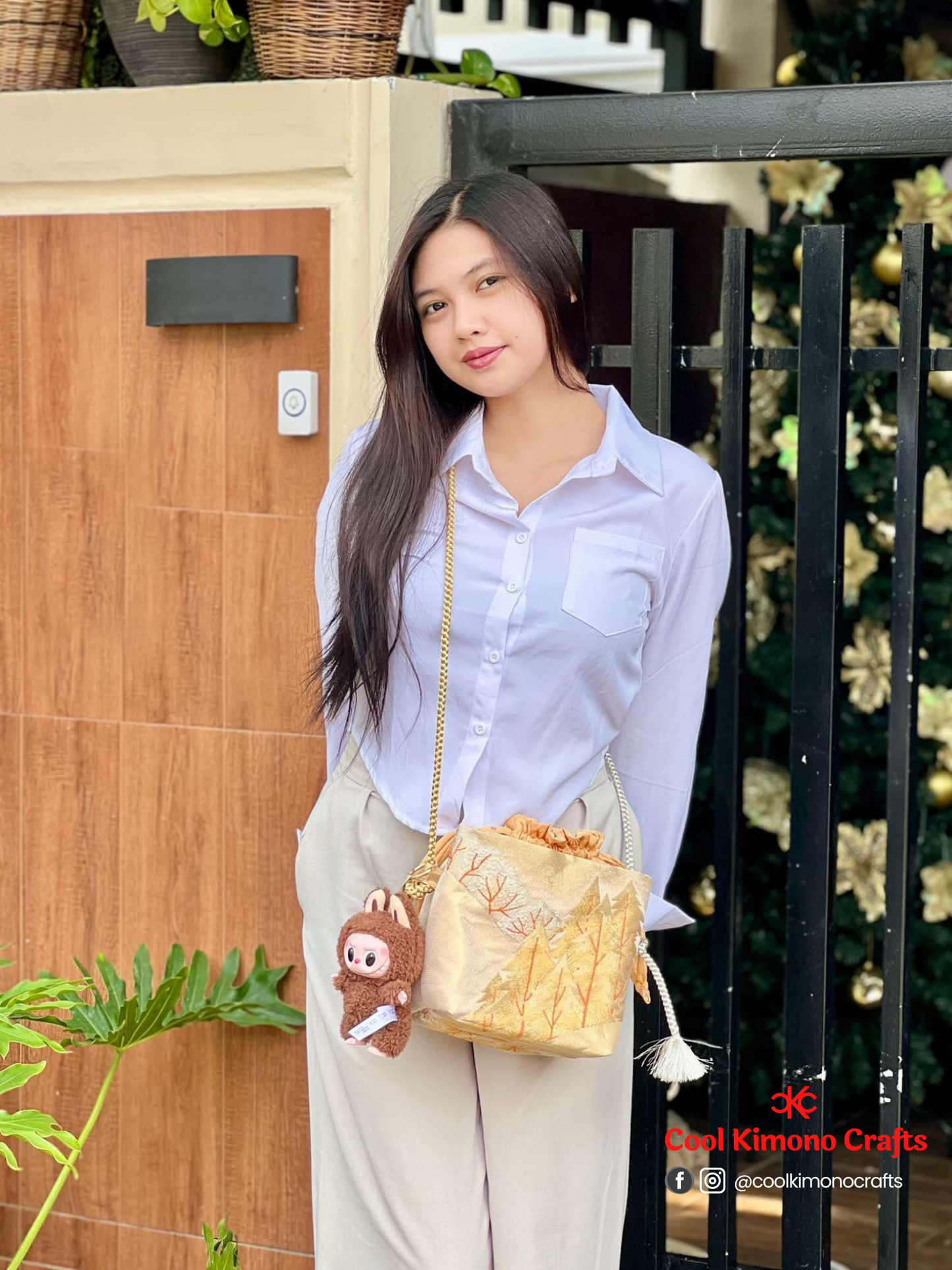 Cool Kimono Bucket Bag (Kimono-Obi-Obijime)