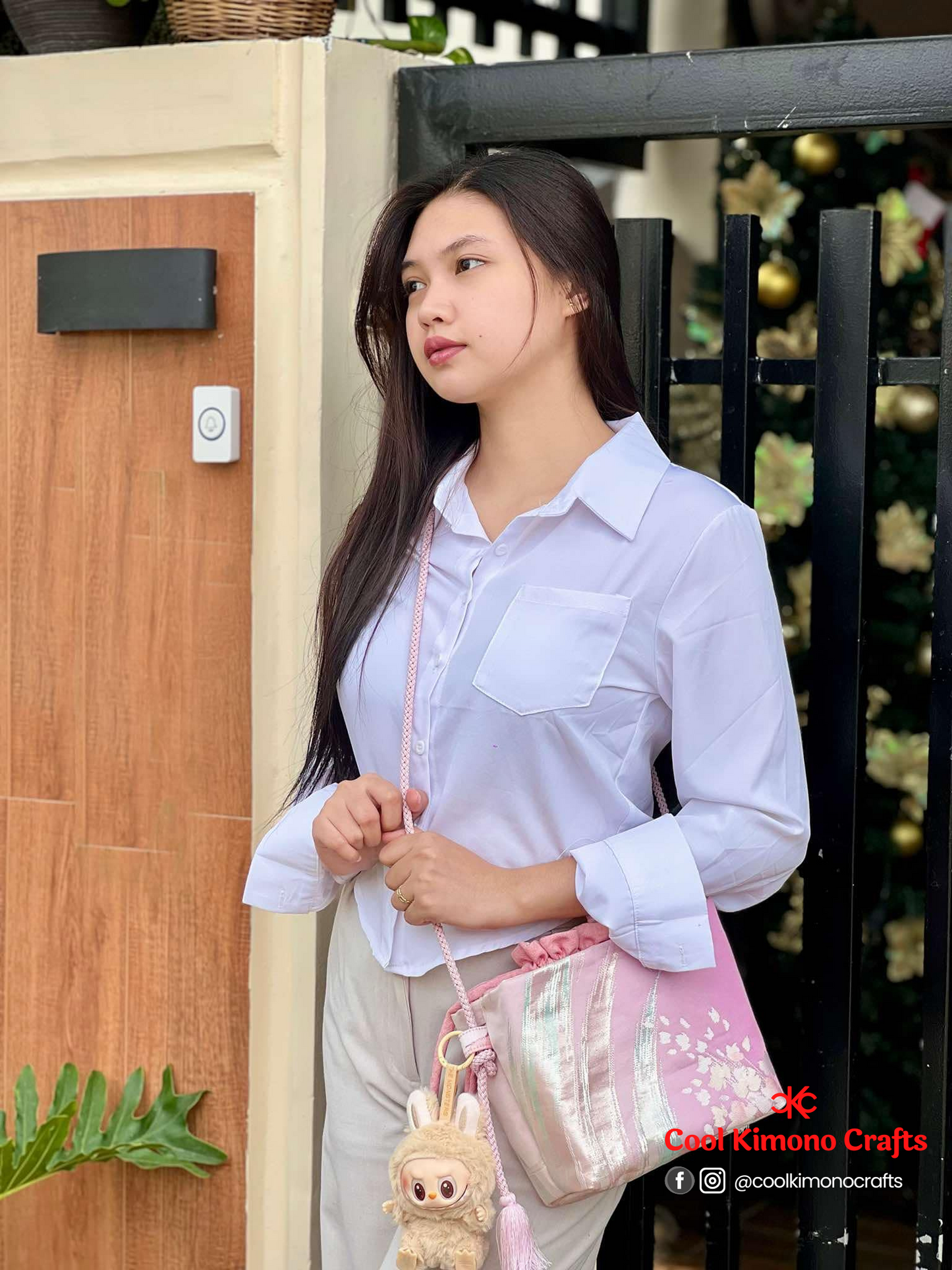 Cool Kimono Bucket Bag (Kimono-Obi-Obijime)