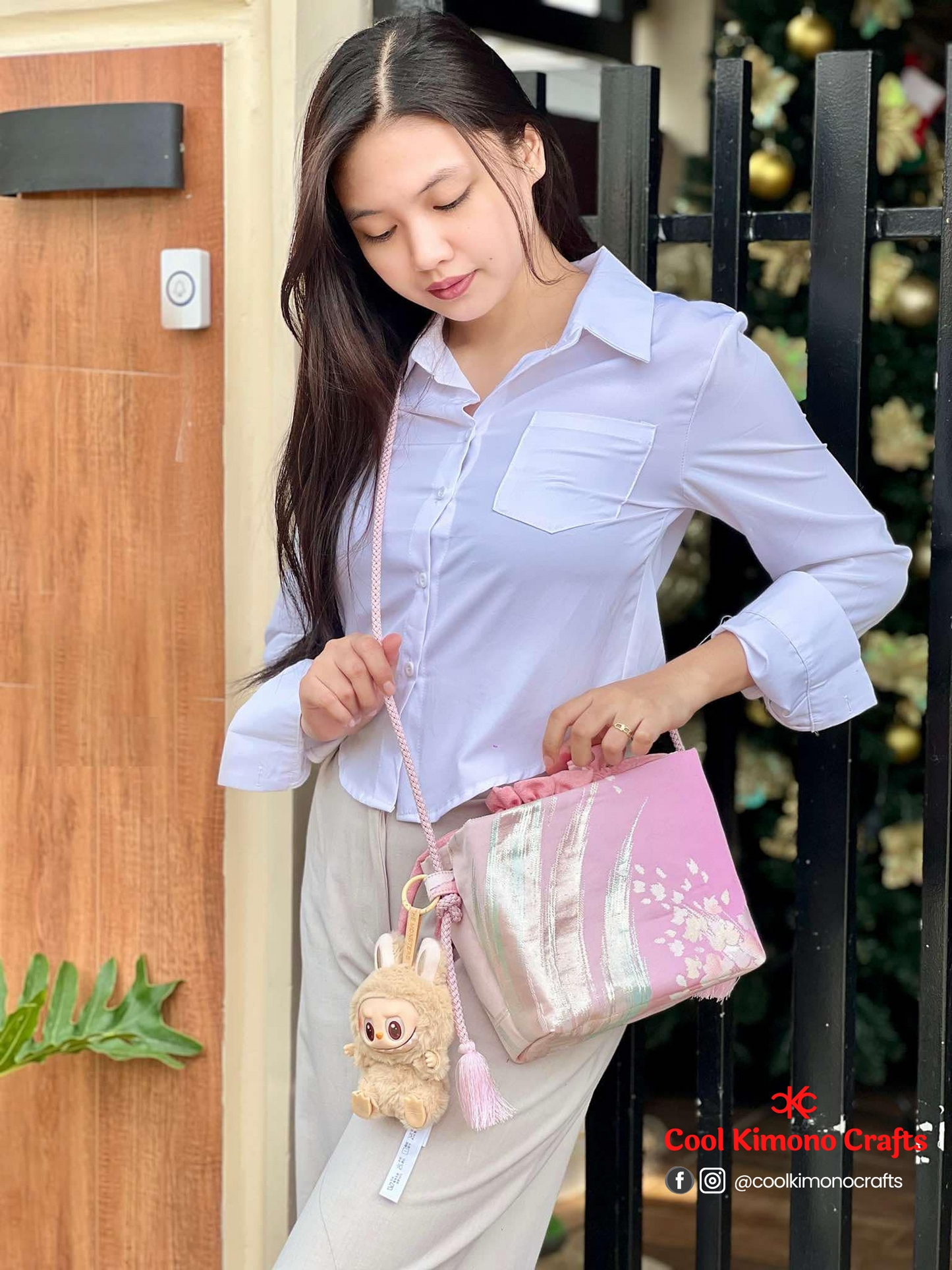Cool Kimono Bucket Bag (Kimono-Obi-Obijime)