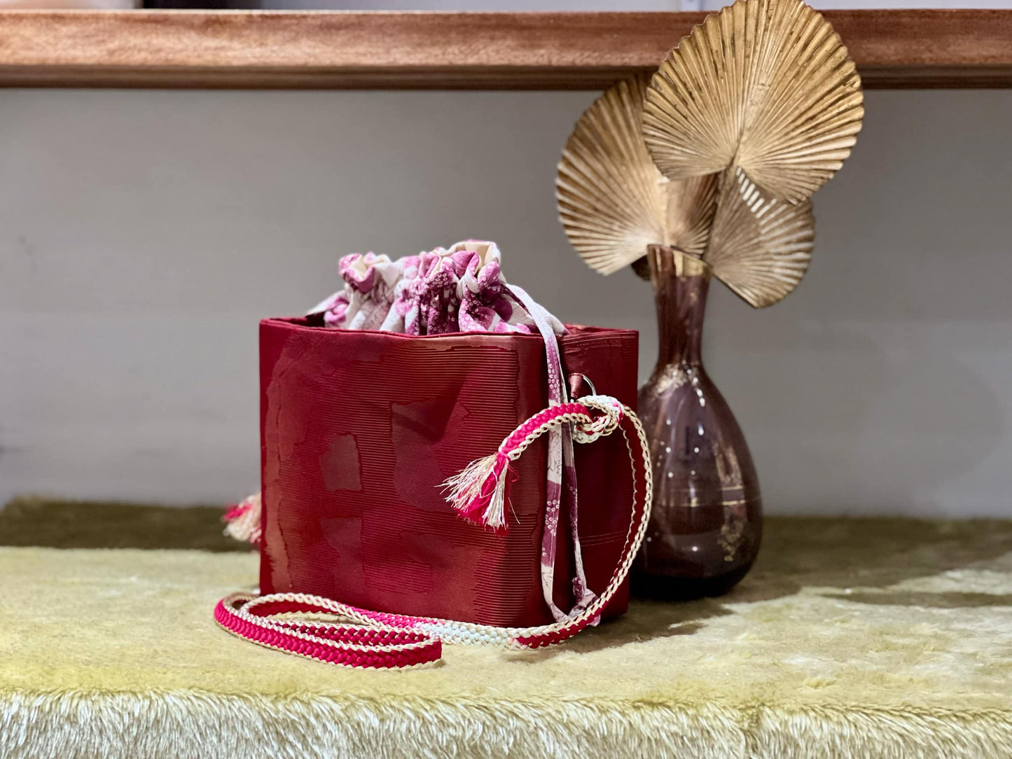 Cool Kimono Bucket Bag (Kimono-Obi-Obijime)