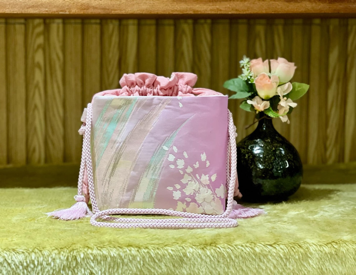 Cool Kimono Bucket Bag (Kimono-Obi-Obijime)